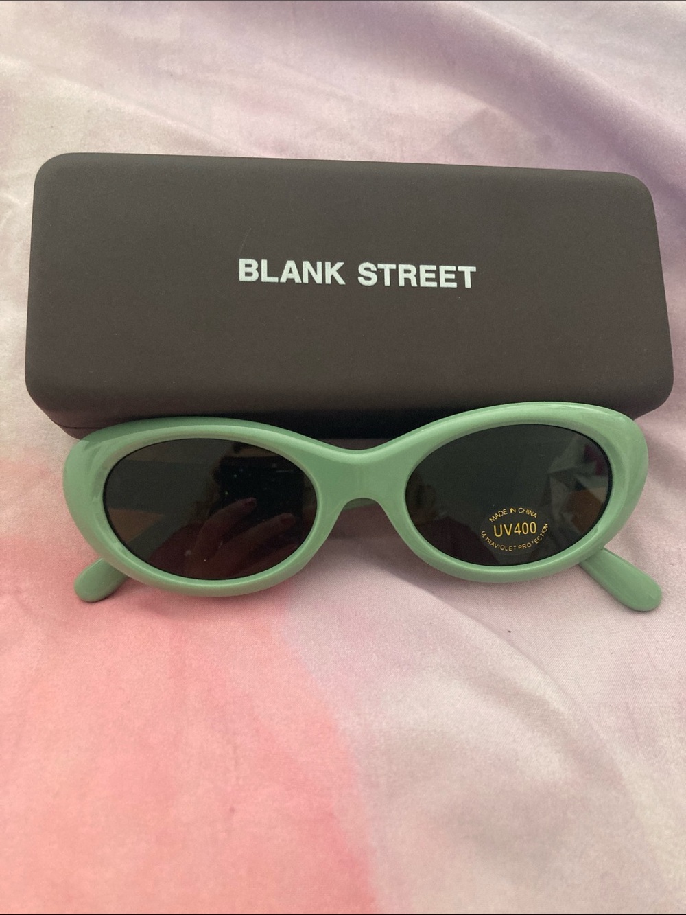 Blank Street Mint Green Oval Sunglasses UV400 Protection